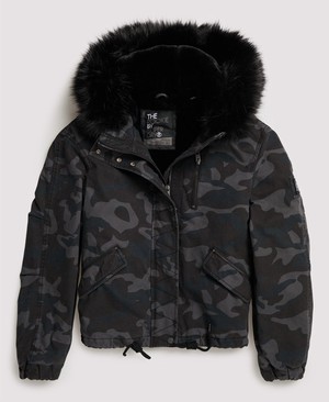 Superdry Toya Rookie Parka Női Kabát Sötétkék/Camo | OSGUT4853